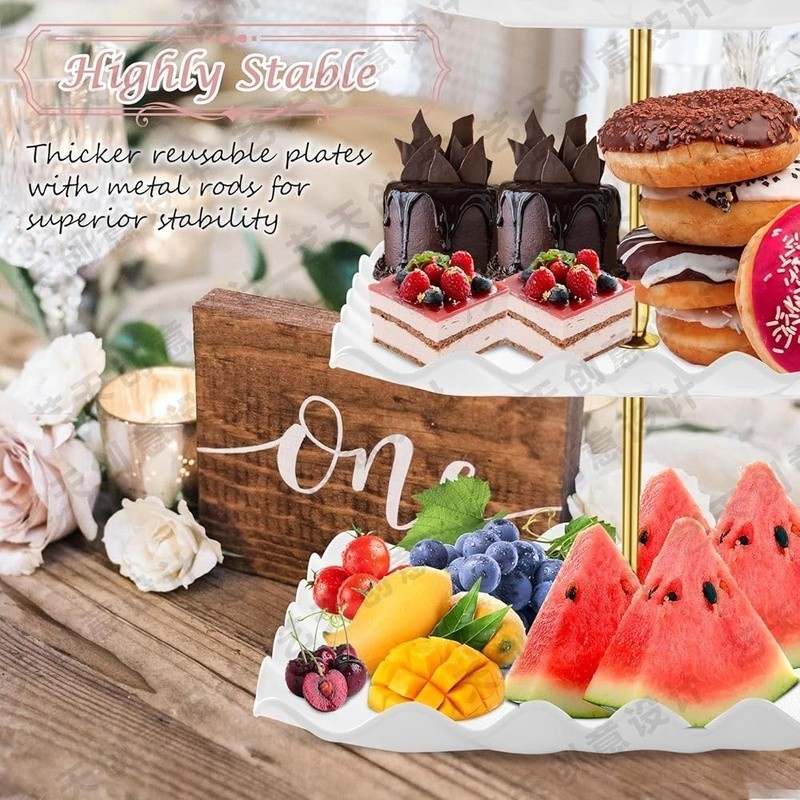 5 Pcs Dessert Table Display Set Cupcake Stand Cup Cake Tier Tower Serving Tray