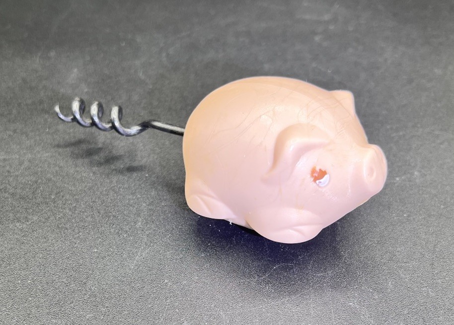 Vintage Hard Plastic Pig Cork Screw