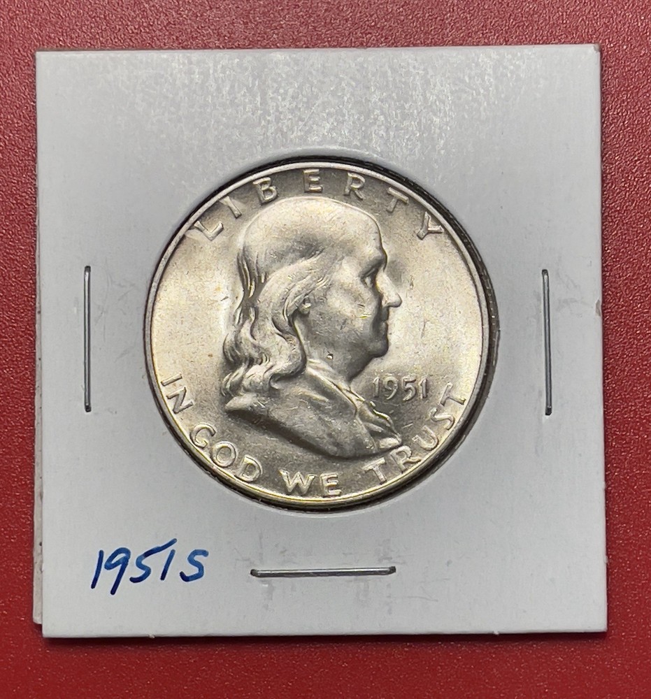 1951 S Franklin Silver Half Dollar, Choice/Gem Uncirculated.