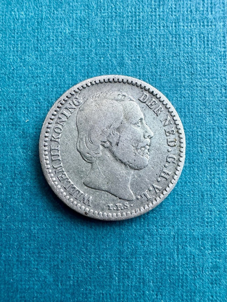 1885 10 Cents Netherlands | Broadaxe | William III | Silver Coin | VF+