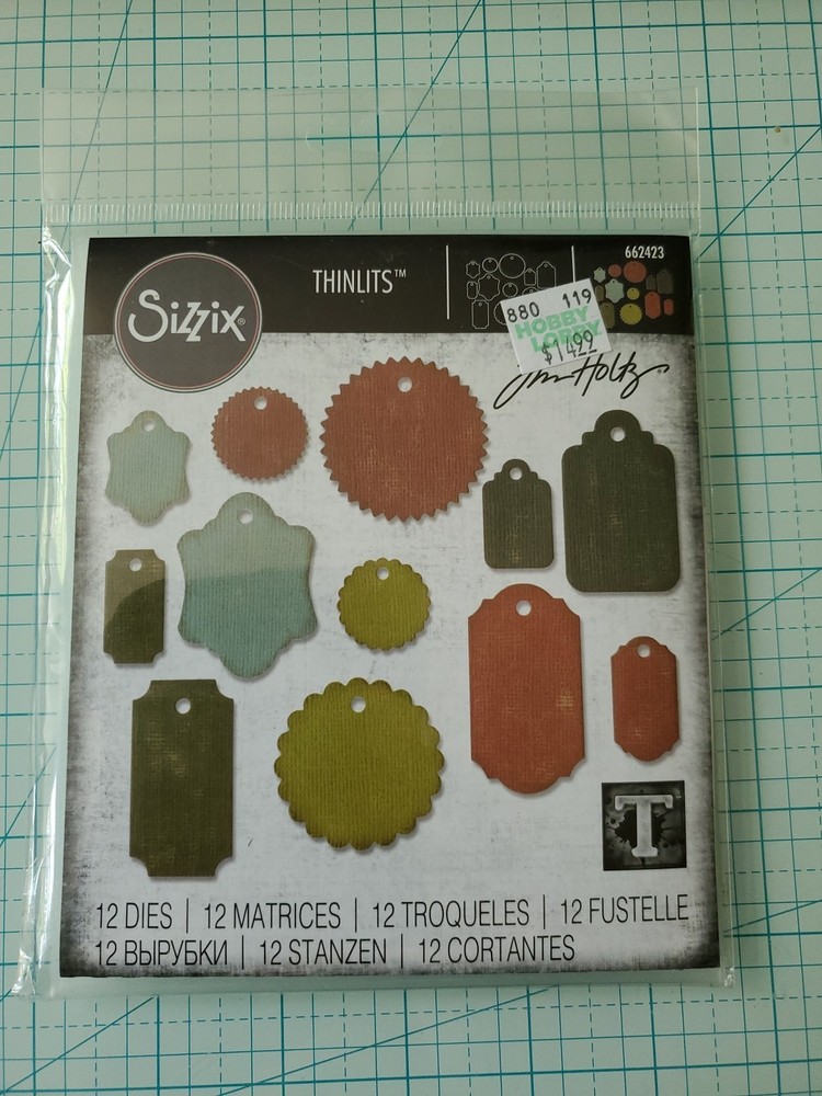 Tim Holtz By Sizzix Thinlits Dies Gift Tags # 662423