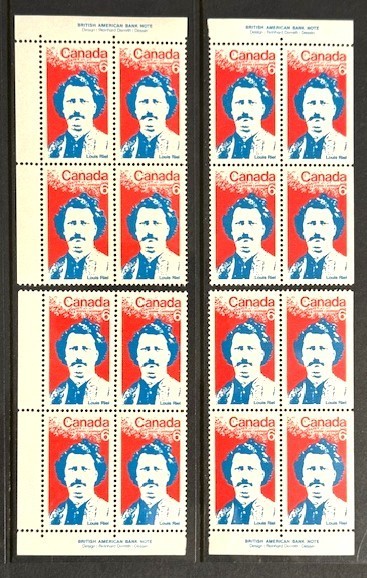 Canada #515 Louis Riel Plate Block Set MNH