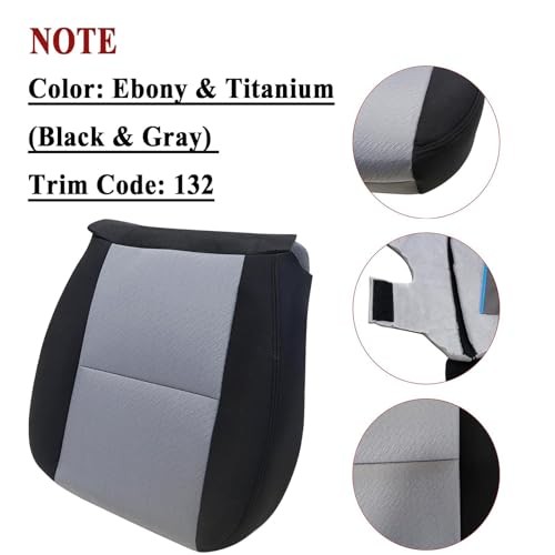 Front Driver Side Bottom Replacement Cloth Seat Cover Compatible with Gray
