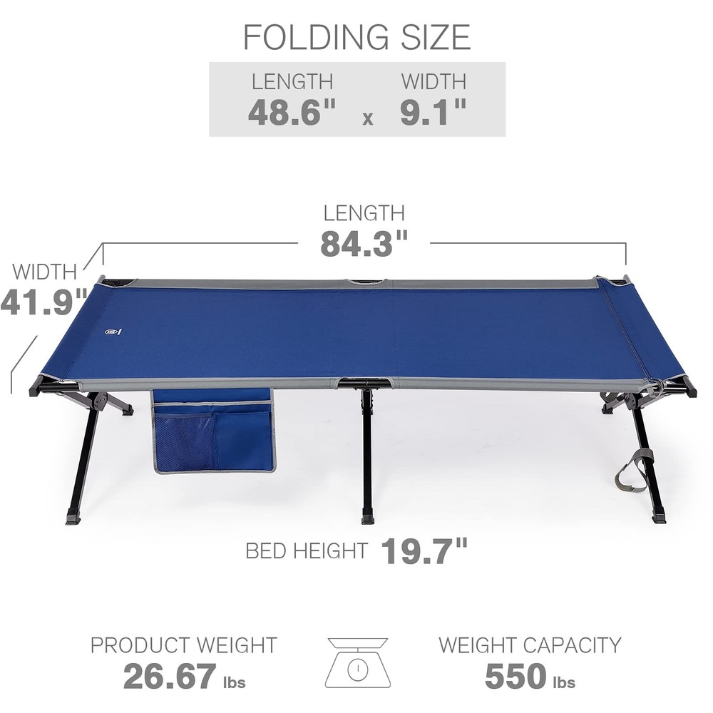 Extra Wide Camping Cot for Adults Oversized XXL Sleeping Cots Folding Cot Bed...