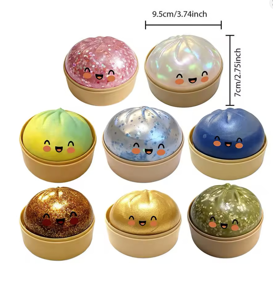 Mystery Squishy Bun Dumpling RARE GLITTER Please read description