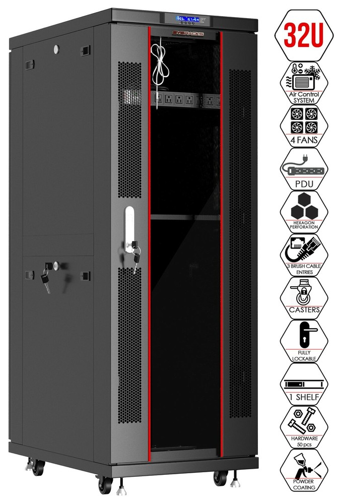 Server Rack 32U Network Cabinet 39" depth Data Server Cabinet - BONUS INCLUDED