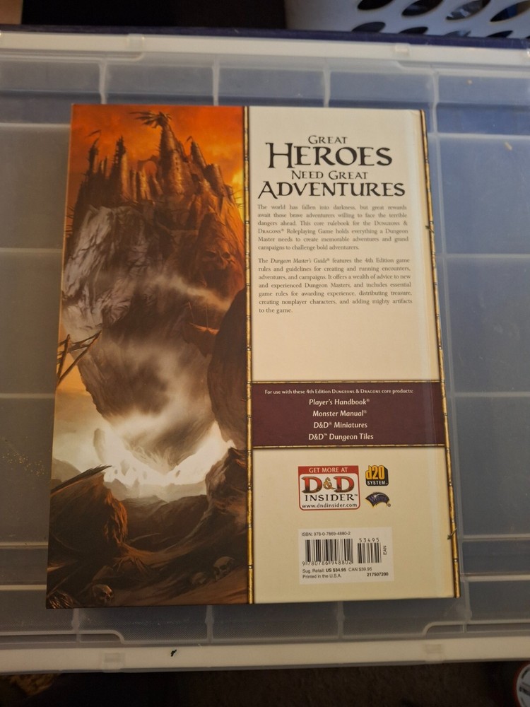 Dungeons & Dragons - Dungeon Master's Guide 2008 Core Rules 4th Ed Set of 3