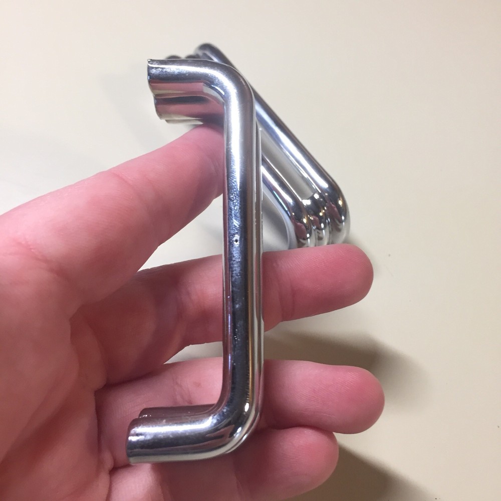 2 Vintage KBC Chrome Split Bar Drawer Pull Mid Century Style Lot I