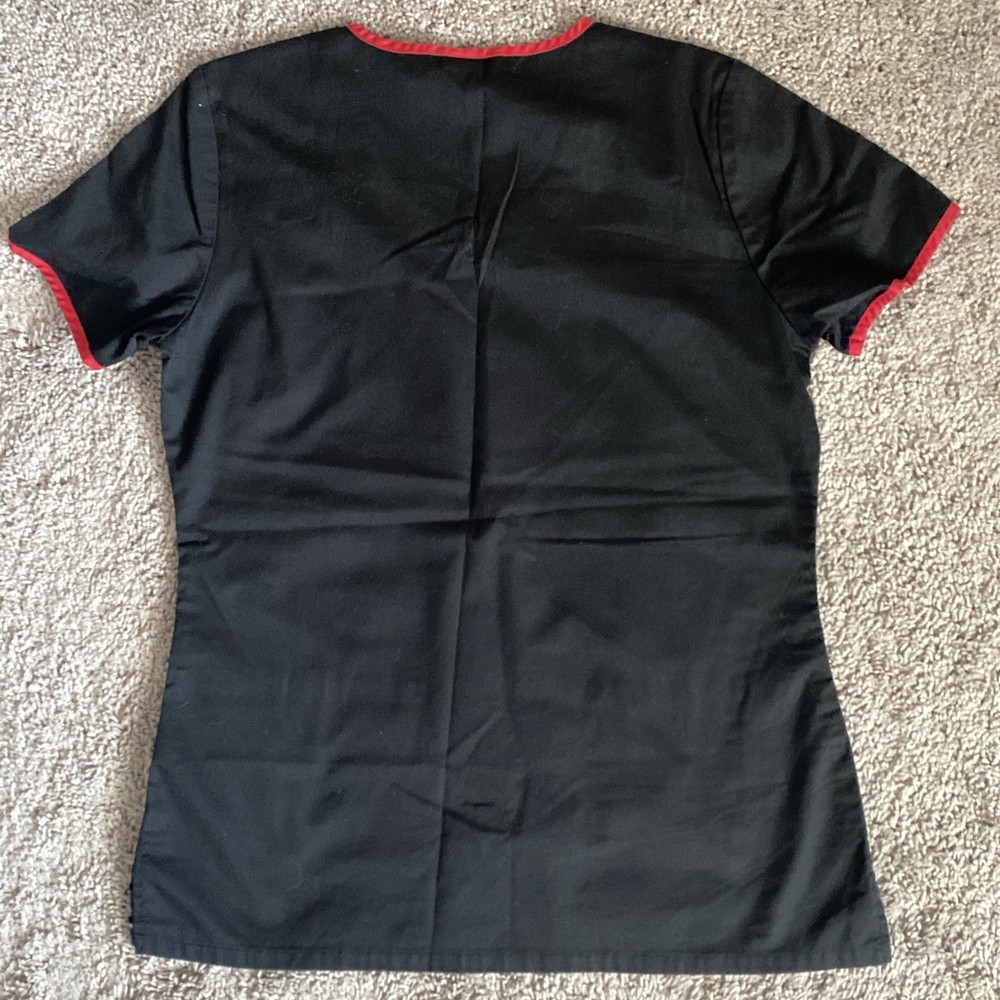 Black And red Disney Mickey Mouse Scrub Top Size Small