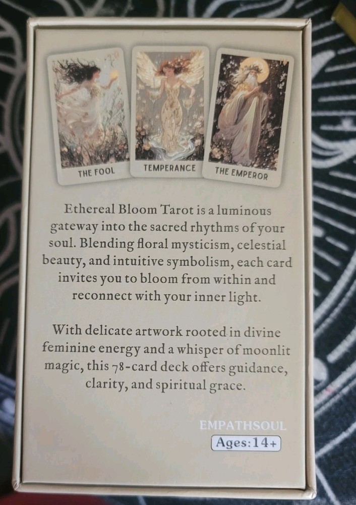 New! The Etheral Bloom Tarot Deck by Empathsoul with guidebook.