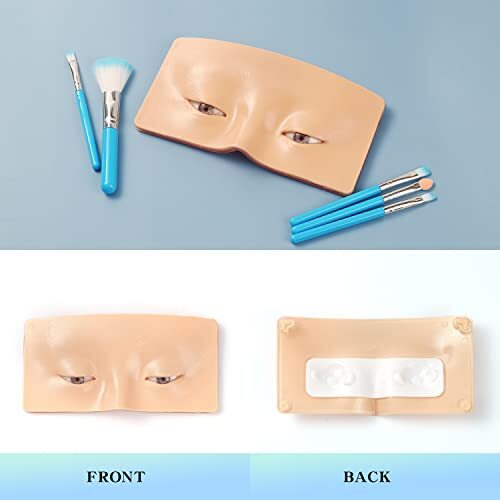 Makeup Practice Face Board, 3D Reusable Makeup Practice Face Board+White