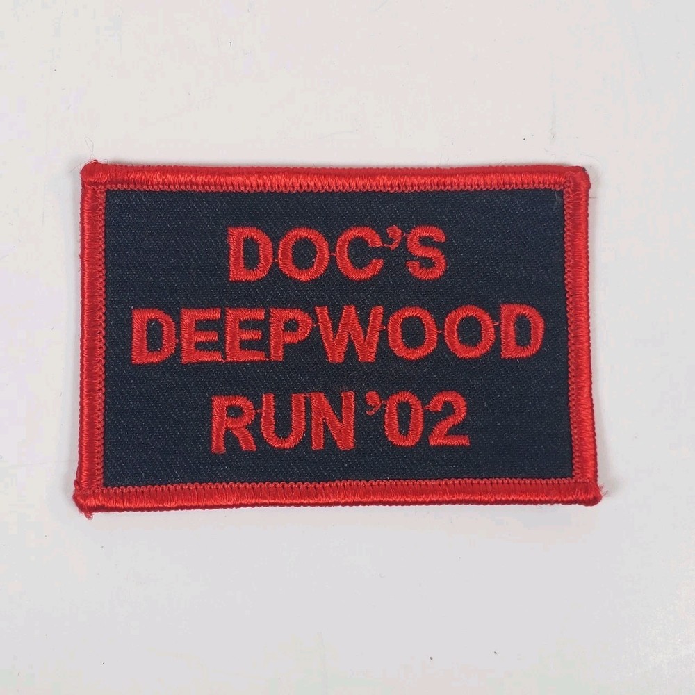 Doc's Deepwood Run 2002 Red Black Ohio Charitable Motorcycle Run Patch 3x2
