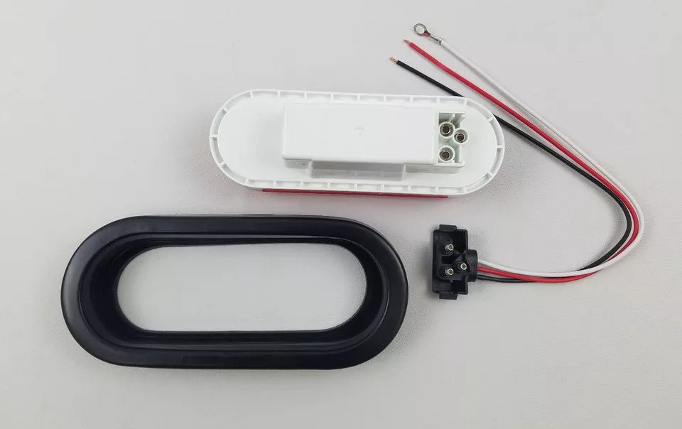 6-1/2" Oval Trailer Light RED Stop Turn Tail 3 Function ST70RB Kit USA Free ship