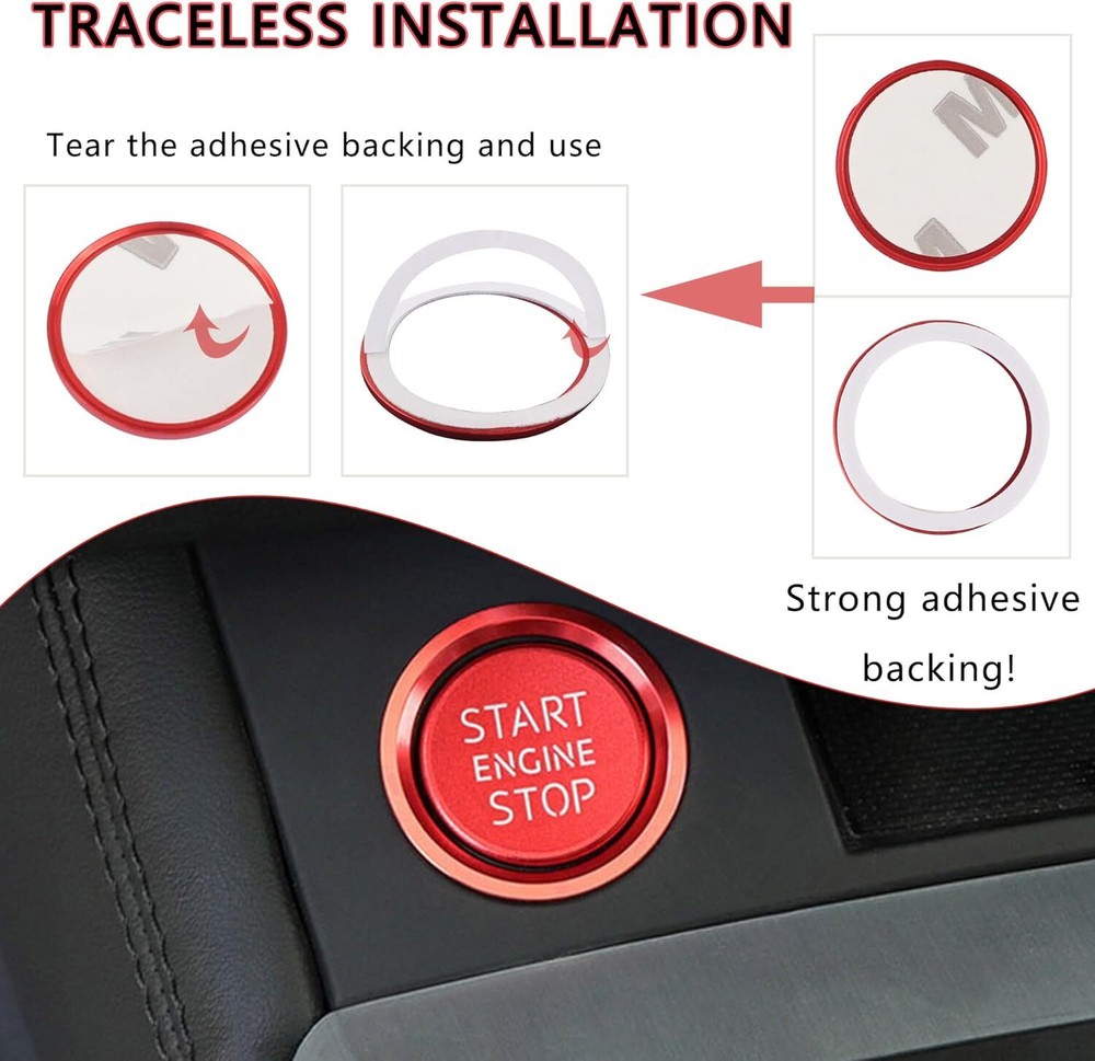 Audi Push Start Button Cover - Aluminum Engine Start Button