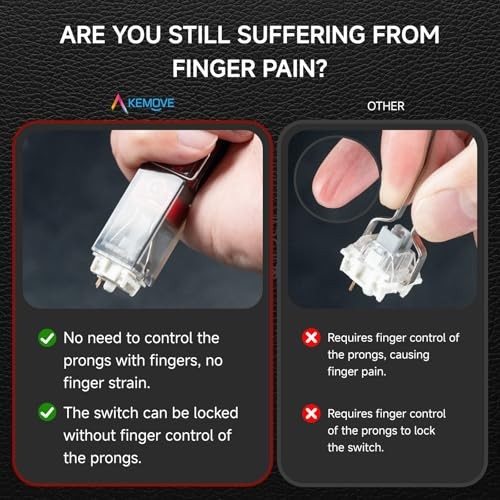 P10 2-in-1 Switch Puller Keycap Puller for Mechanical Black semi-transparent