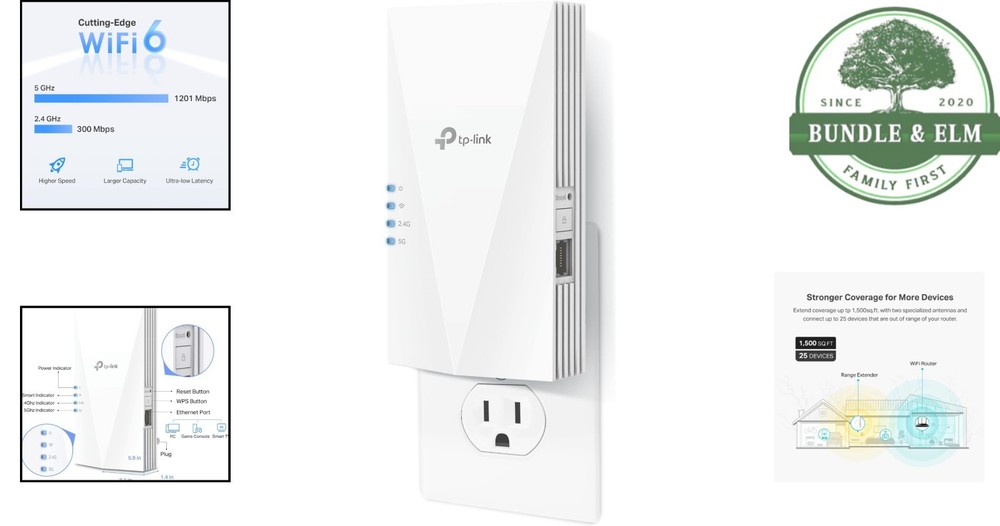 1500 sq ft Coverage WiFi Extender with Fast Speeds and Multiple Device Support