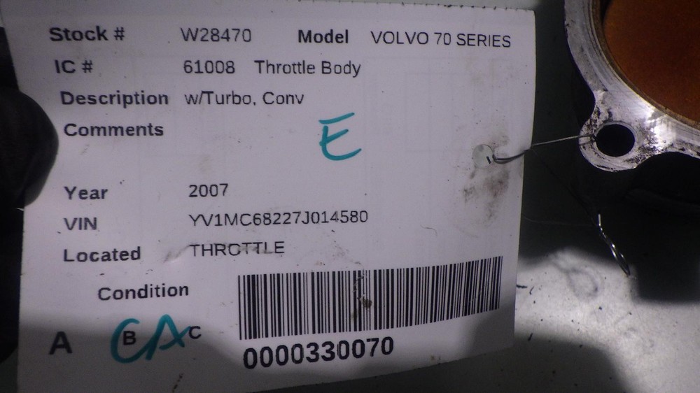 07 VOLVO 70 SERIES Throttle Body