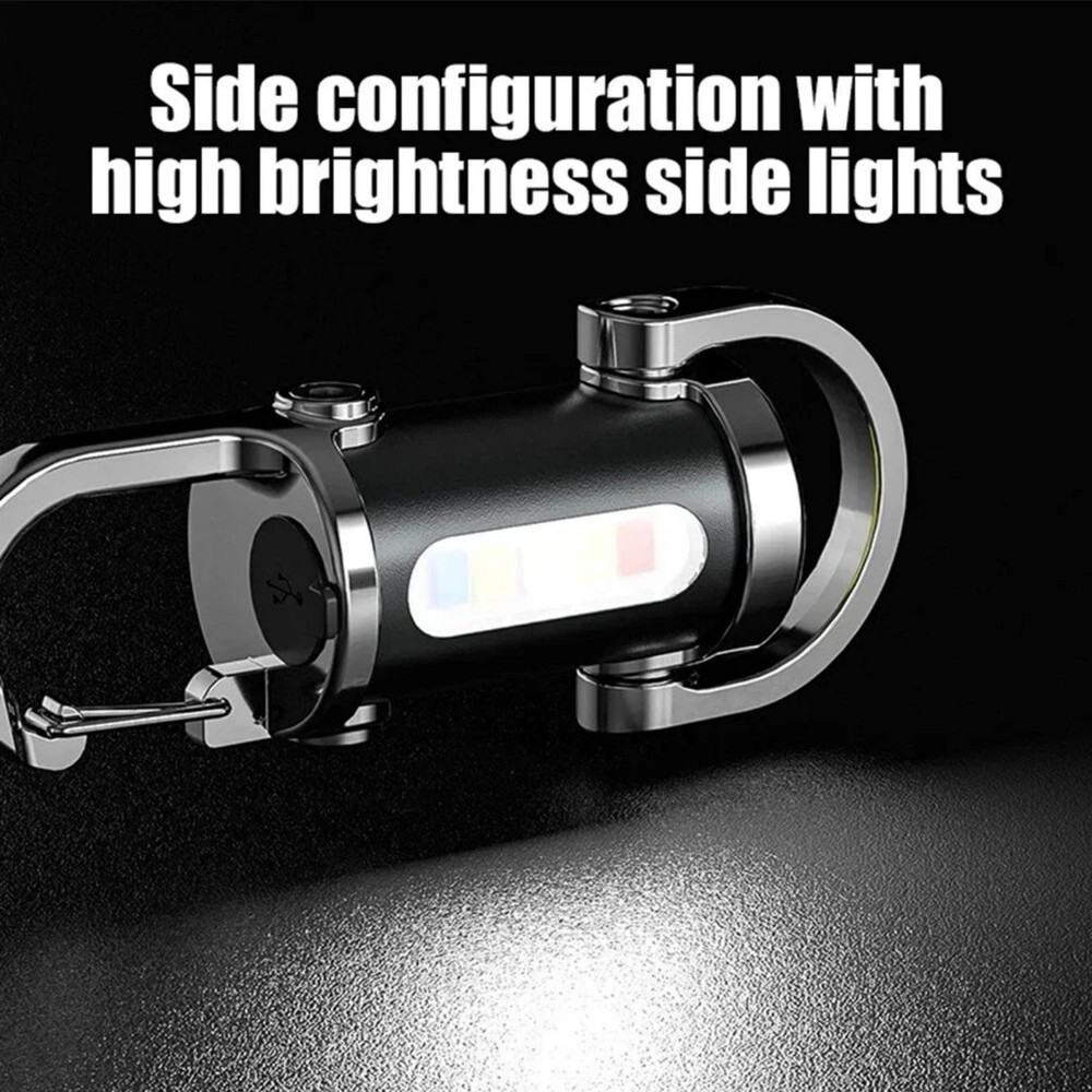 Rechargeable Keychain Flashlight Mini, Compact Light for Night Work, Camping