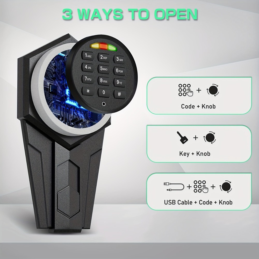 5 Gun Safe, Quick Access Rifle Gun Safe with Silent Mode and Alarm System