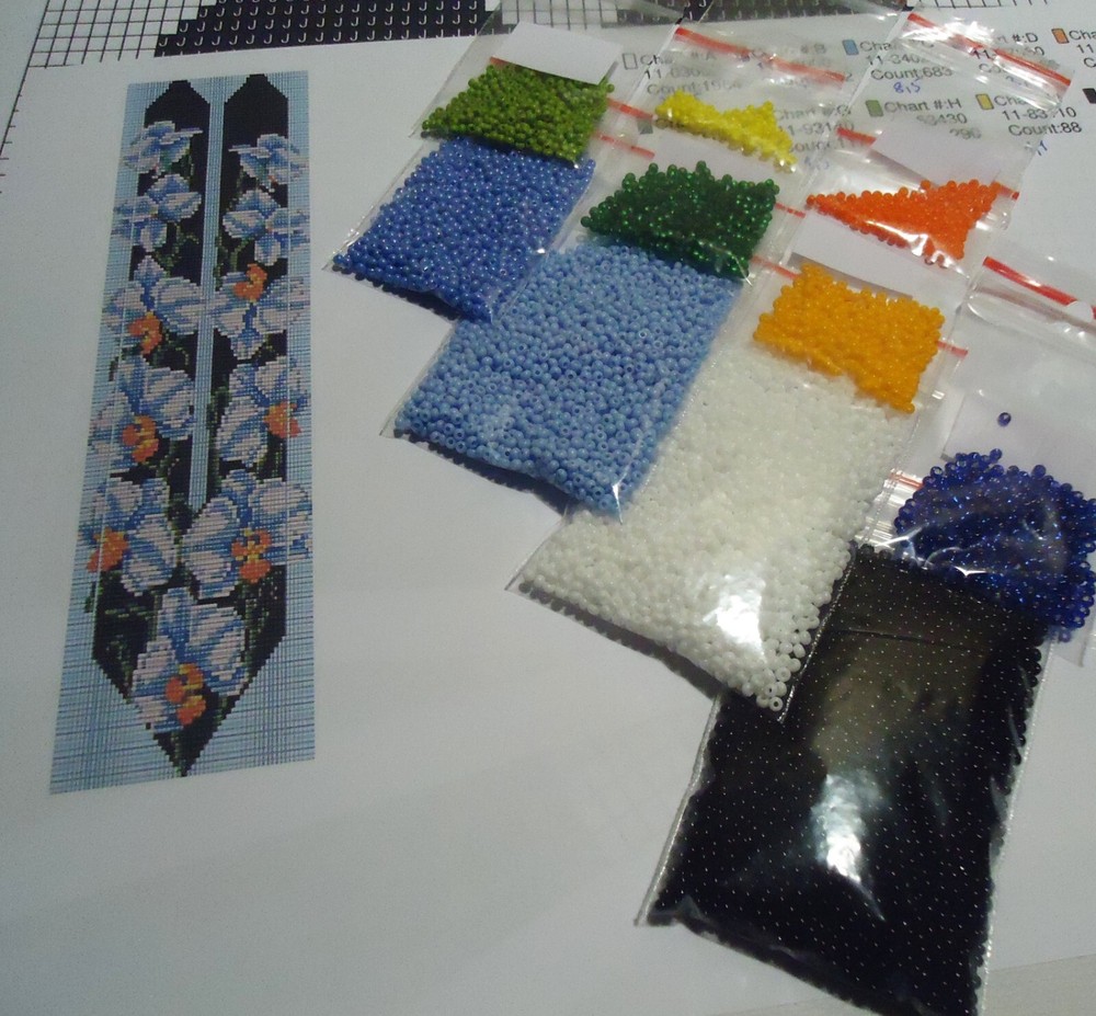 Kit for making a necklace gerdan. Beading Loom Pattern. # C11