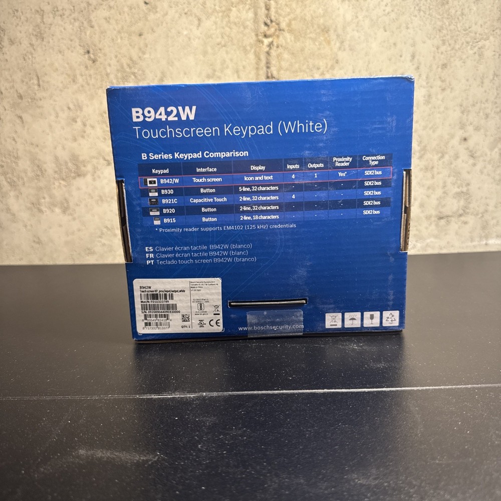 New! Bosch B942W Touch Screen Keypad (White)
