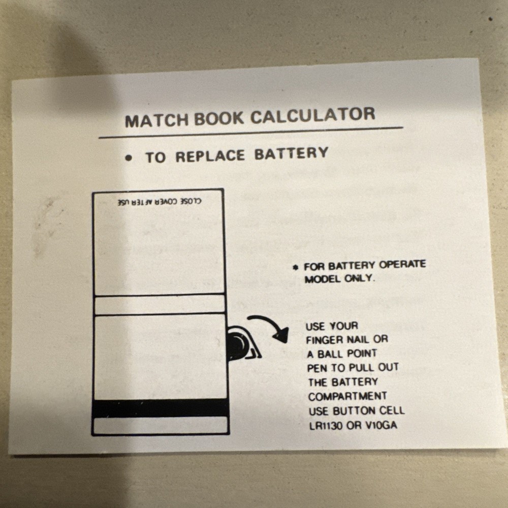 Neiman Marcus Calculator Shaped like Matchbook - silver, does not work