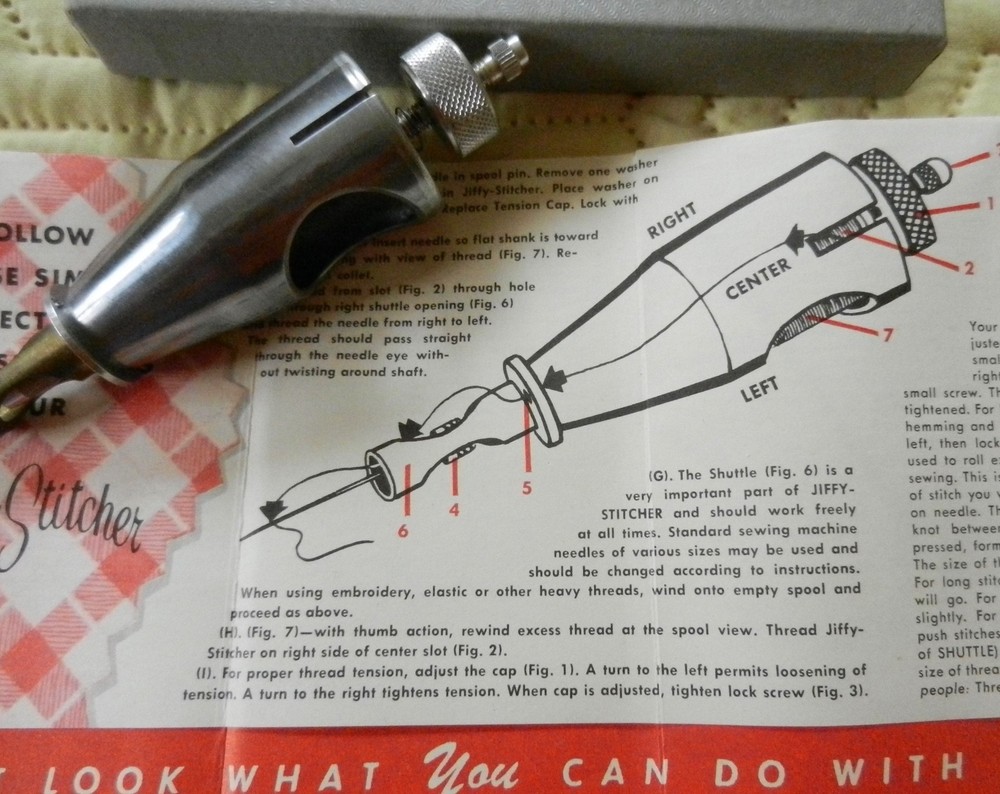 Vintage Jiffy Stitcher with Instructions and Box