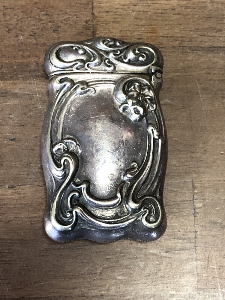 Antique Silver  Match Safe Vesta Case