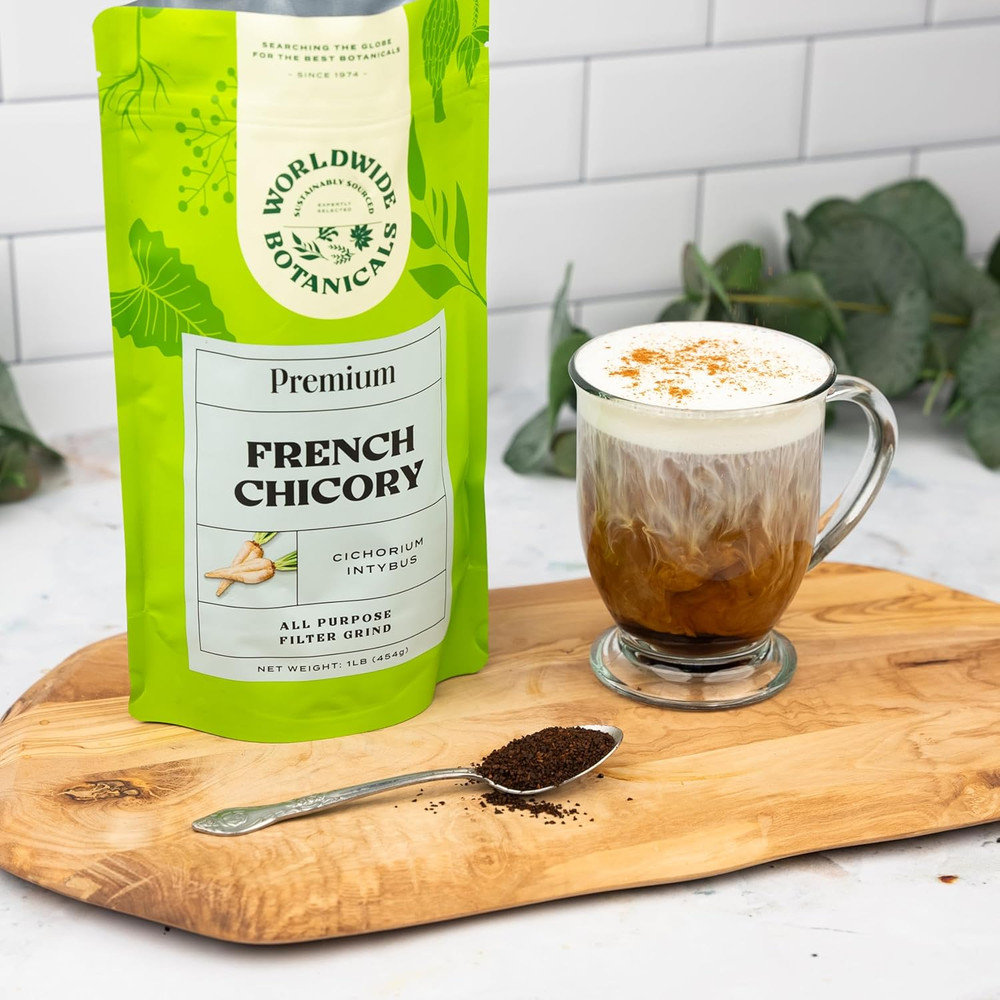 French Chicory Root, 1 Pound - Brew like Coffee, Blend Roasted Chicory Root with