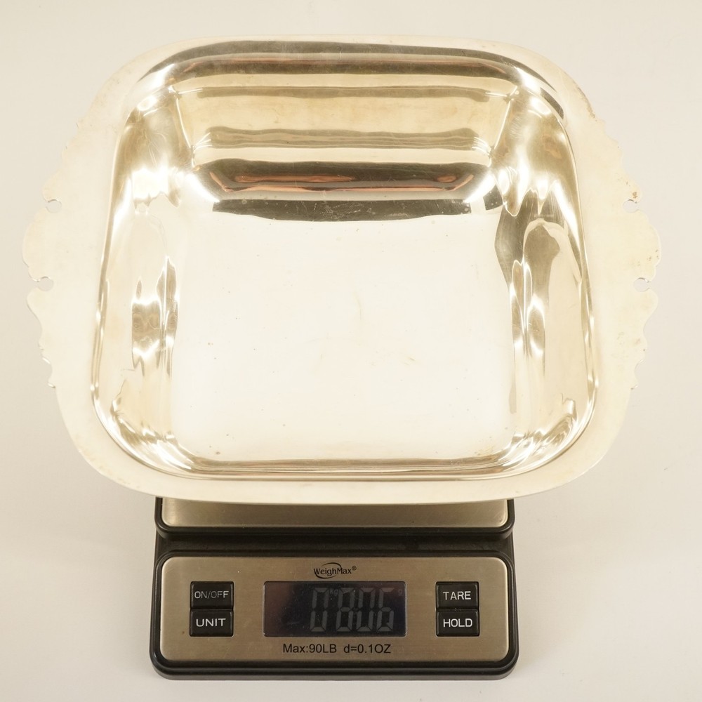 Cartier Sterling Silver Two-Handle Rounded Square Serving Dish - Free Ship US