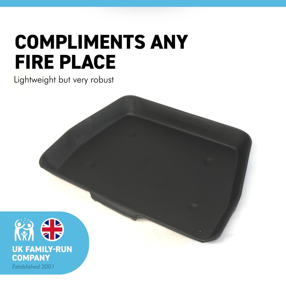Traditional Ash Pan - 28cm (11") Rectangular, Black Steel, Ideal for Standard...