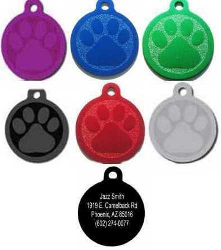 Personalized Laser Engraved Paw Pet Tag Free Engraving