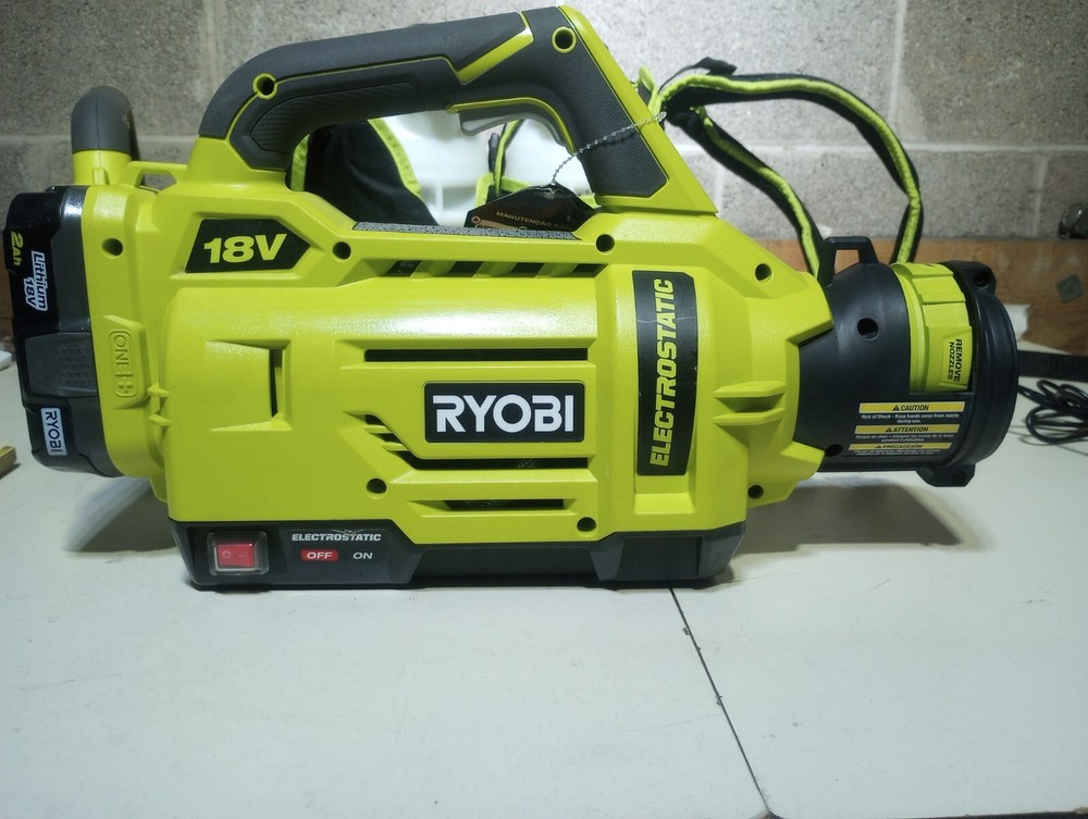 Two Unused Ryobi P2807 Electrostatic Backpack Sprayers, 2 Batteries One Charger