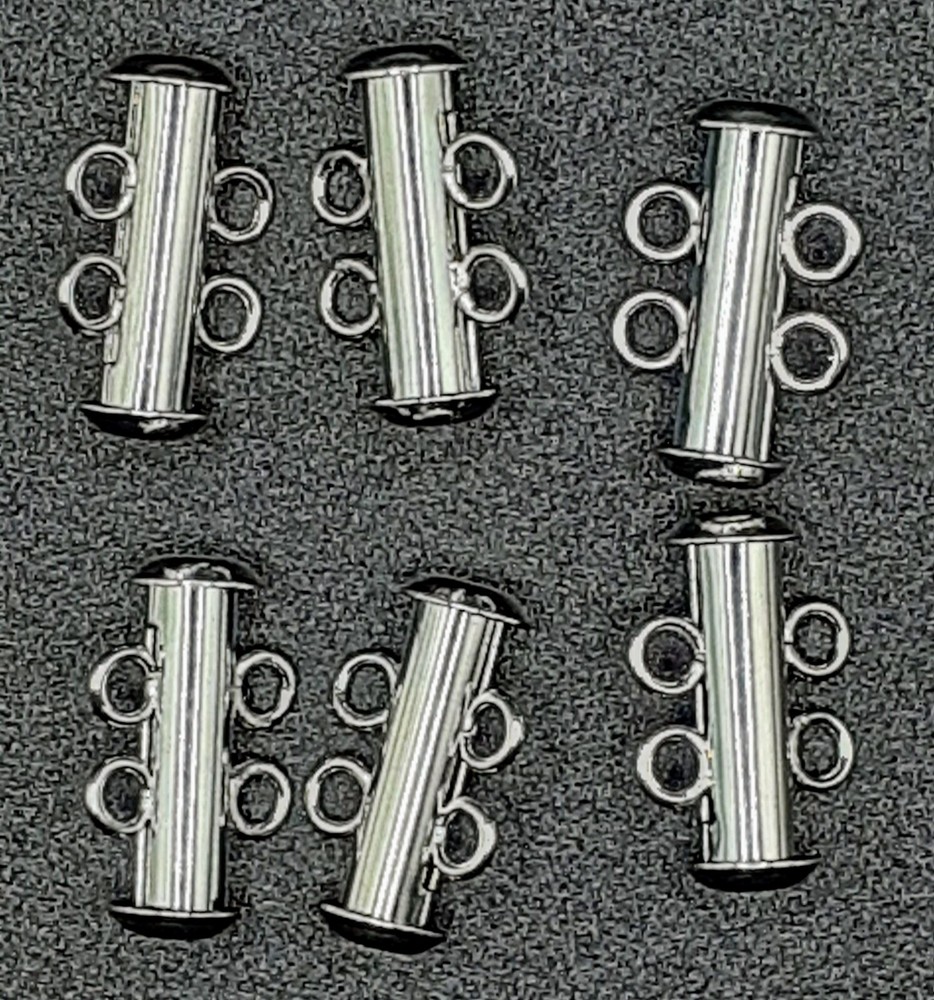 TWO RING JEWELRY MAKING SLIDING CLASP SIX PIECES