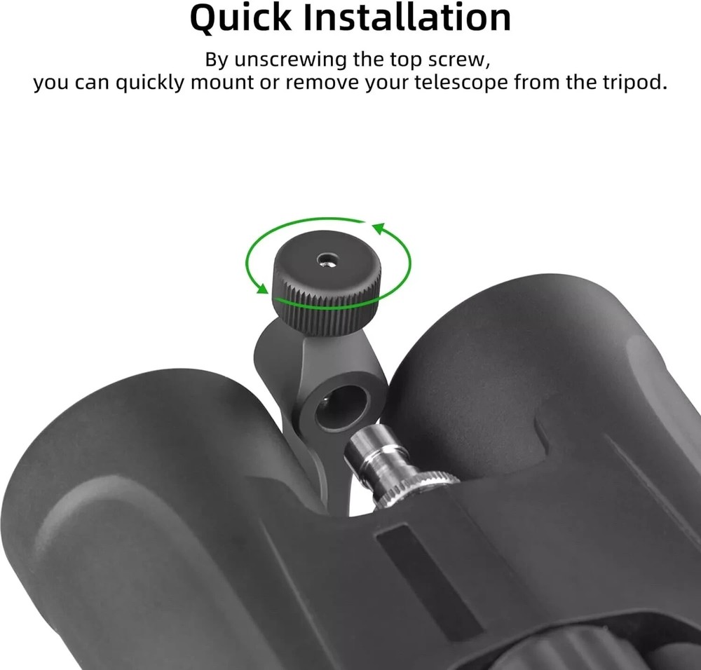 Binocular Tripod Adapter, Binocular Mount 1/4 Inch Threading Mount Aluminium
