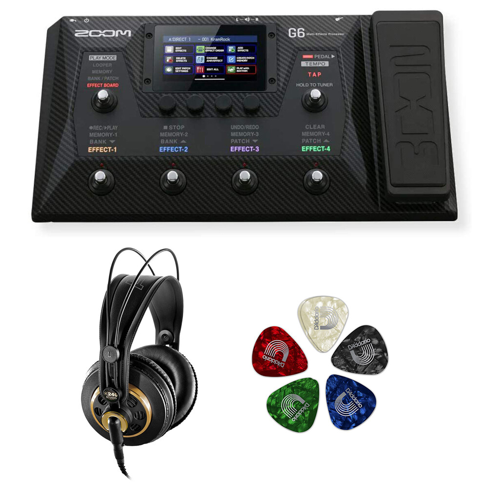 Zoom G6 Multi-Effects Processor w/ Headphone & 10-Pack Pick