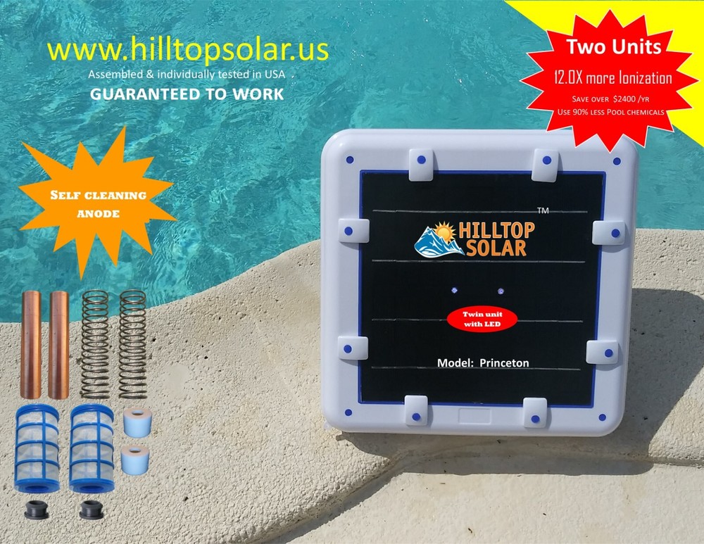 Solar Pool Twin Ionizer with LED | Twin anode unit | Self cleaning anode