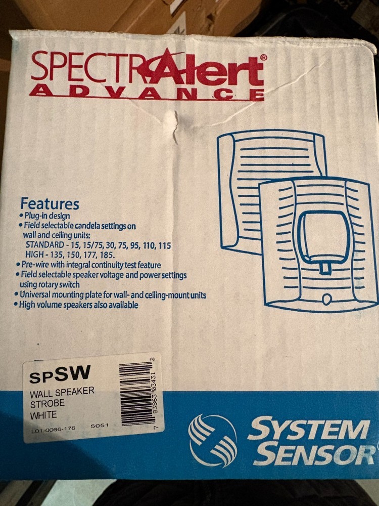 System Sensor SPSW Speaker Strobe Wall Mount - White