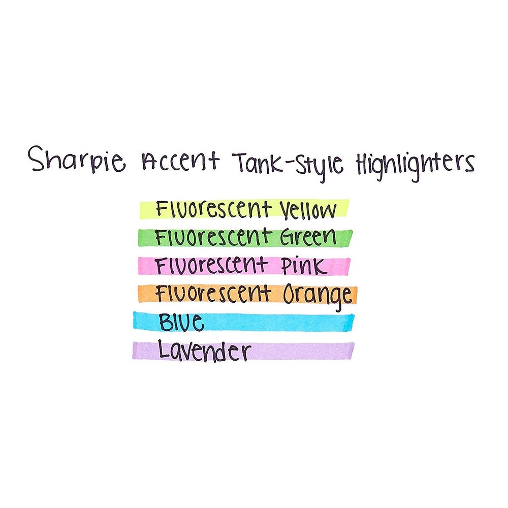 Sharpie Accent Tank Highlighters, Chisel Tip, Fluorescent 8-Pack, Yellow