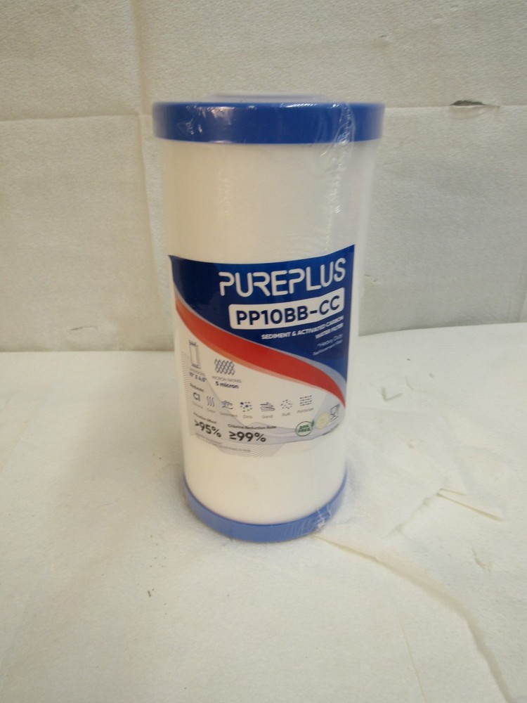 PurePlus PP10BB-CC Water Filter 10" x 4.5" 5 Micron Sediment Activated Carbon