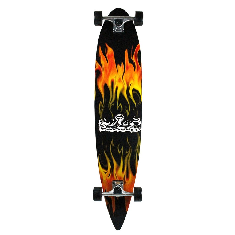 Krown Longboard Complete Pintail Red Flame 9" x 43"