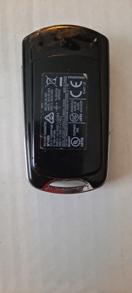 HOME SECURITY ALARM TRANSMITTER REMOTE KEYLESS WT4989