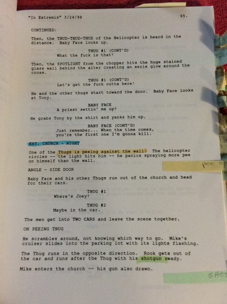 ORIGINAL SCRIPT IN EXTREMIS KRIS KERTENTZ J M HENRY RED SCHAFFER