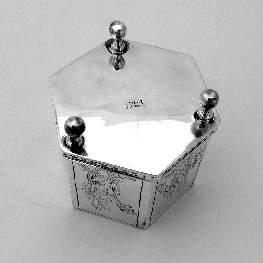 Hexagonal Dutch Marriage Wedding Box Sterling Silver MMA 1985
