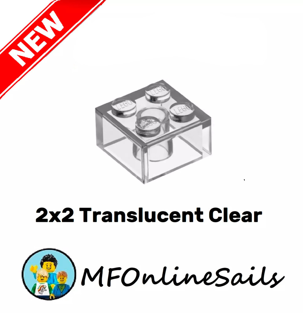 Genuine LEGO Translucent Clear 2x2 Bricks Part #3003 100 Pieces 116g