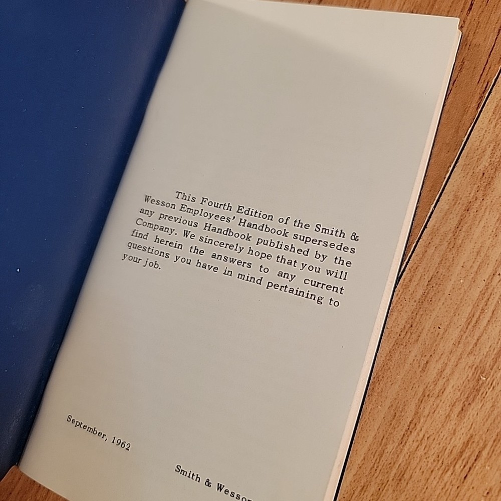 1962 Smith & Wesson Employee Handbook