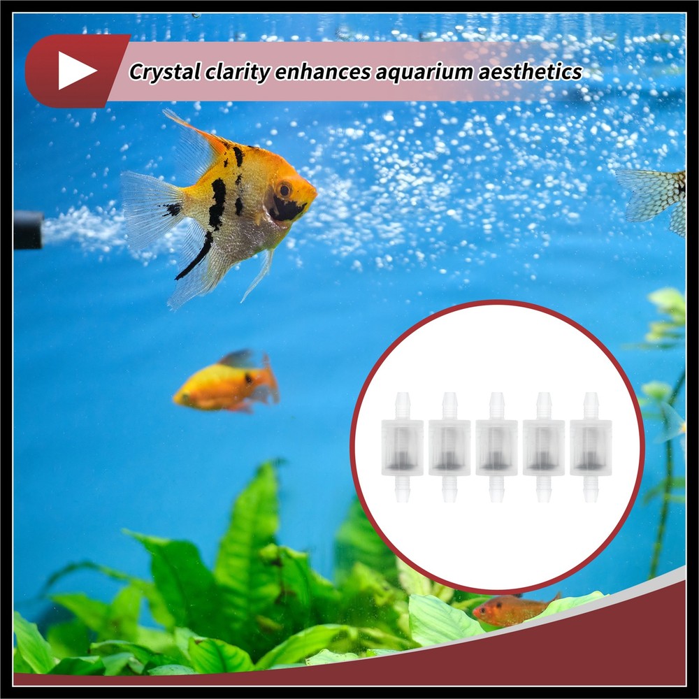 1/8" Inline Check Valve One Way Non Return Barb Hose Fitting Plastic Clear