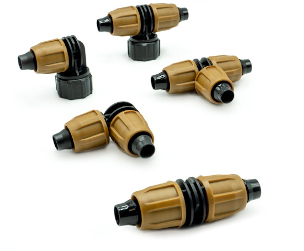 5-Pack - 1/2" Universal Drip Irrigation Nut Lock Tee Connector Fitting DIG
