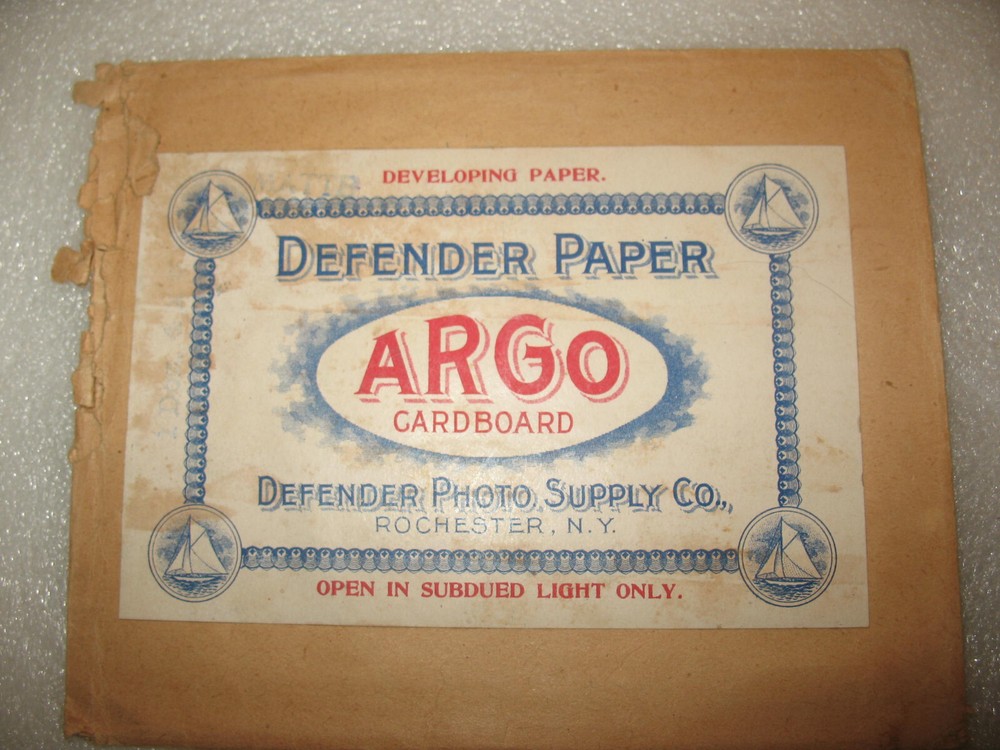 Argo Cardboard Defender Developing Paper Empty Envelope Antique Rare
