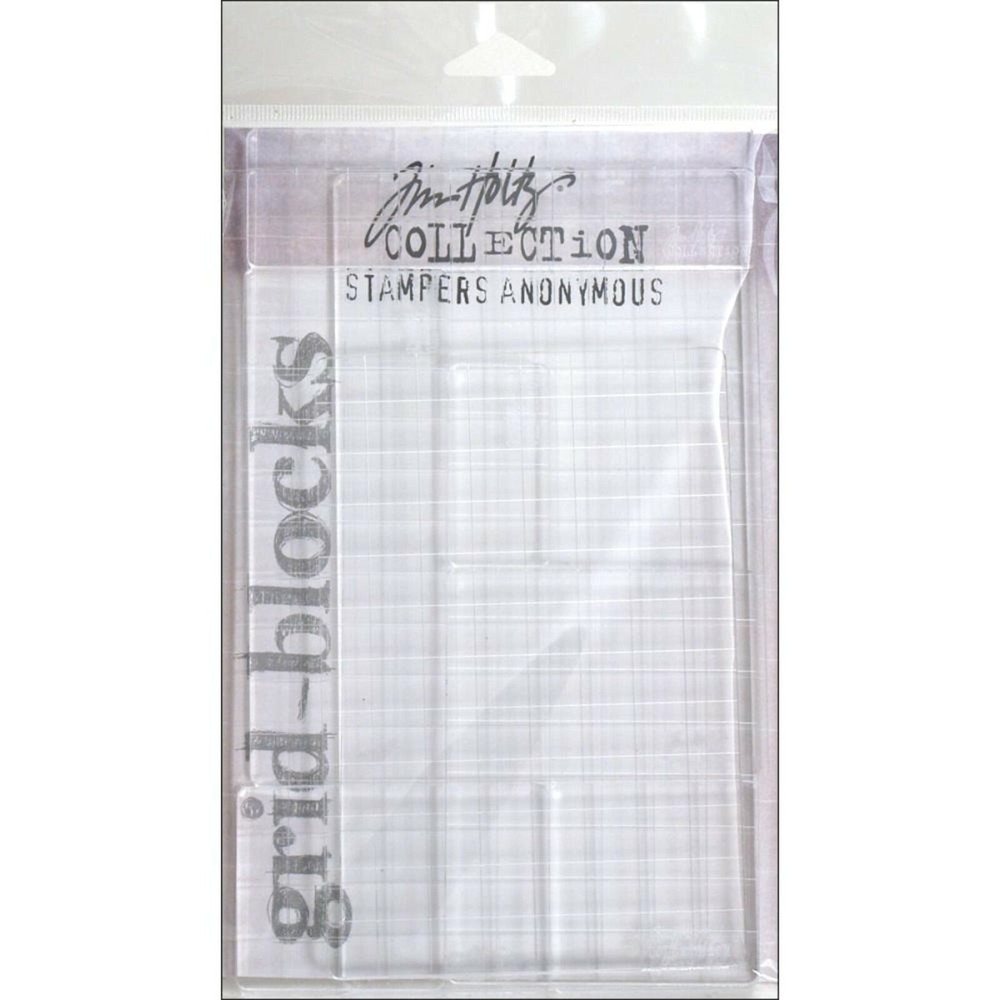 Tim Holtz Acrylic Stamping Grid Blocks 9/Pkg Various Sizes ~ Retired